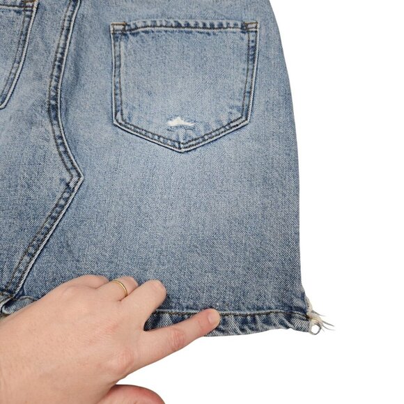 Kancan Signature Denim Distressed Button-Front Mini Skirt S Distressed Casual‎ - Picture 6 of 11